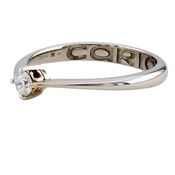 9ct White Gold Clogau Diamond 10pts Solitaire Ring Size J